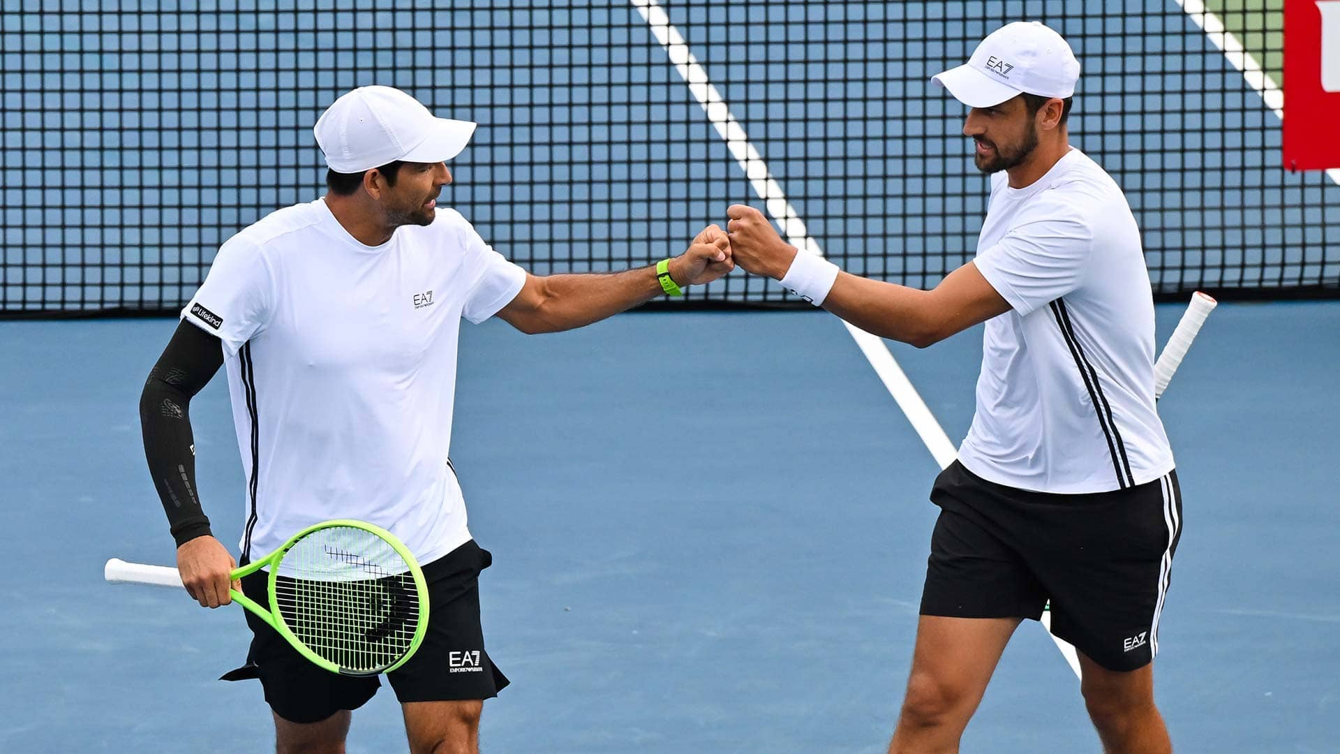  Marcelo Arevalo and Mate Pavic in action in Montreal.