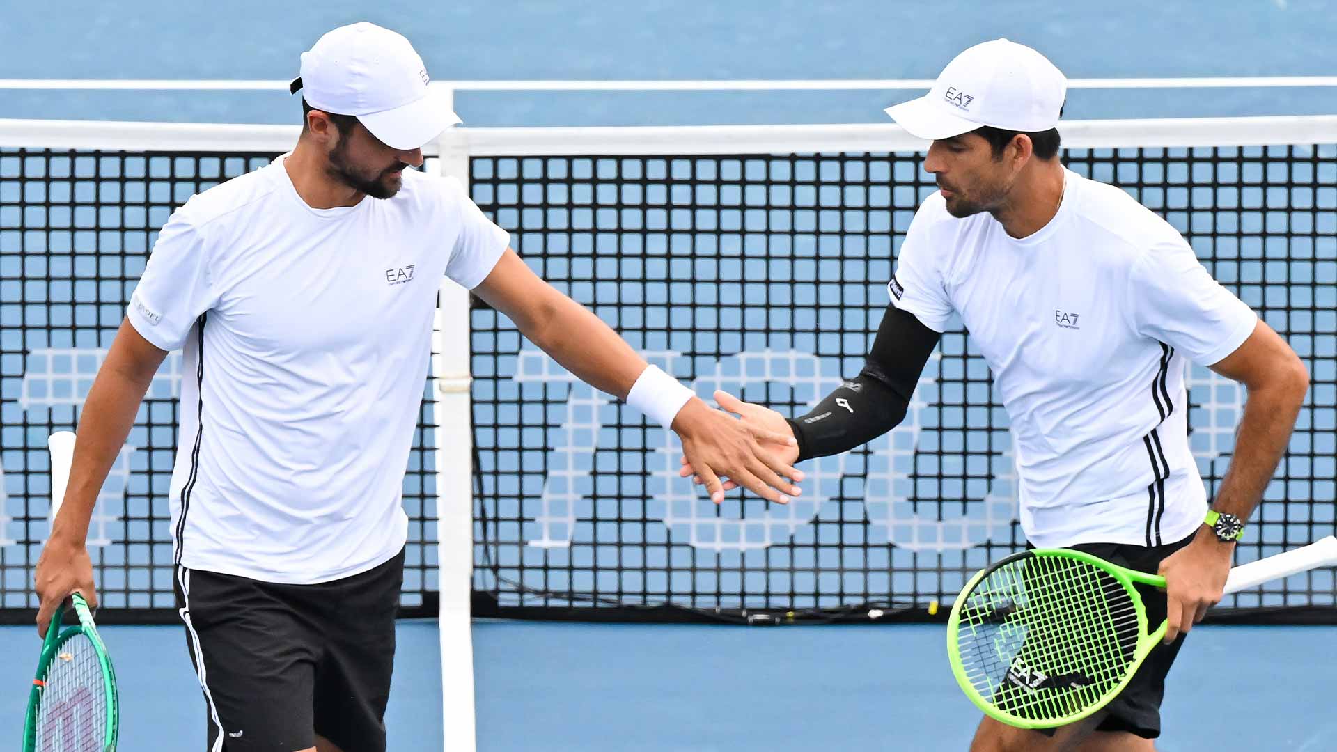 <a href='https://www.atptour.com/en/players/mate-pavic/pf00/overview'>Mate Pavic</a> and <a href='https://www.atptour.com/en/players/marcelo-arevalo/a853/overview'>Marcelo Arevalo</a> earn first-round win in Cincinnati (file photo).