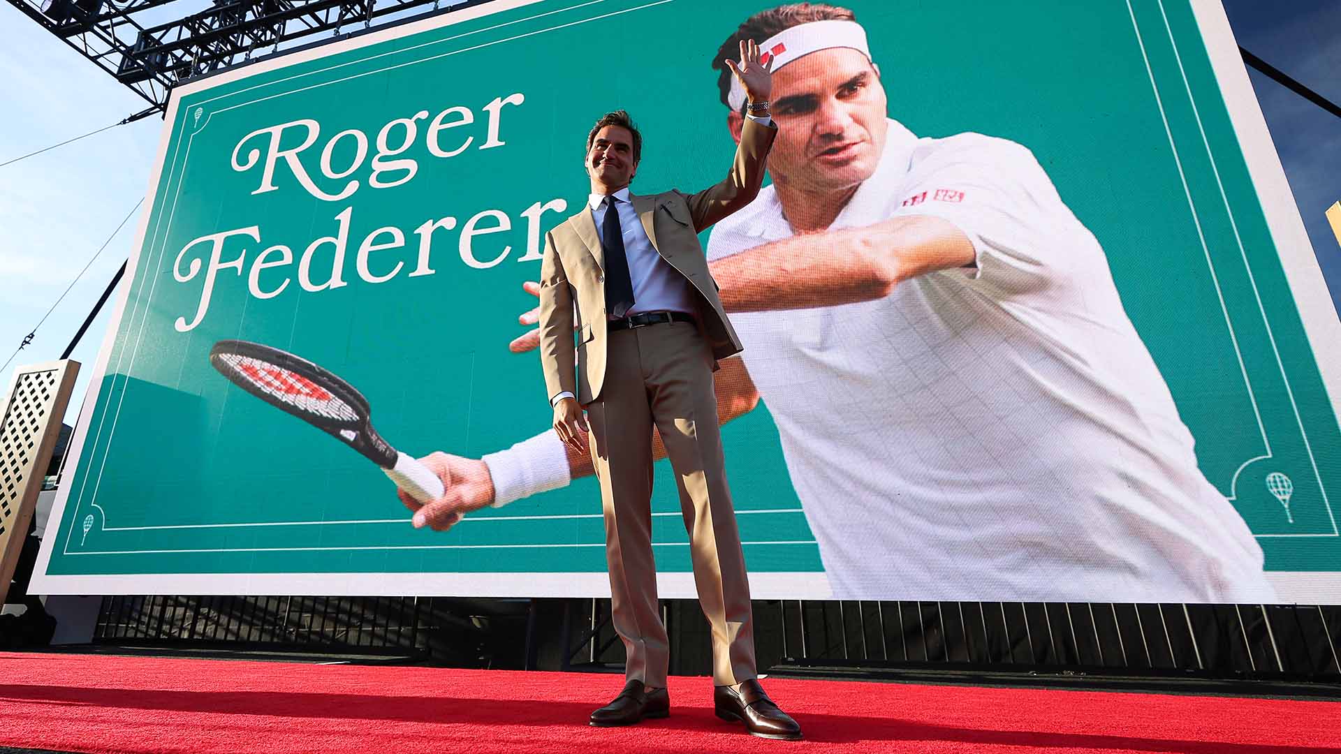Roger Federer was inducted into the International Tennis Hall of Fame on Saturday evening in Newport.