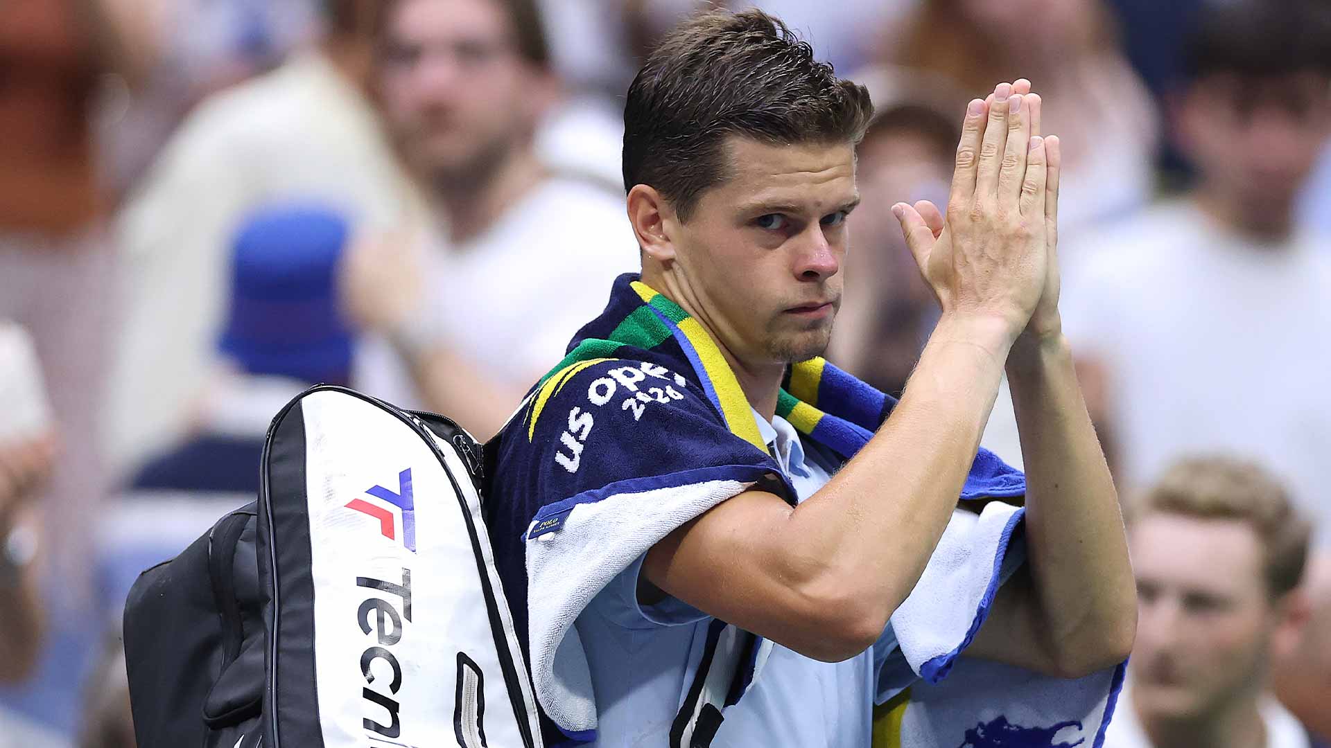 Alexander Blockx was competing in his first major quarter-final at the US Open.
