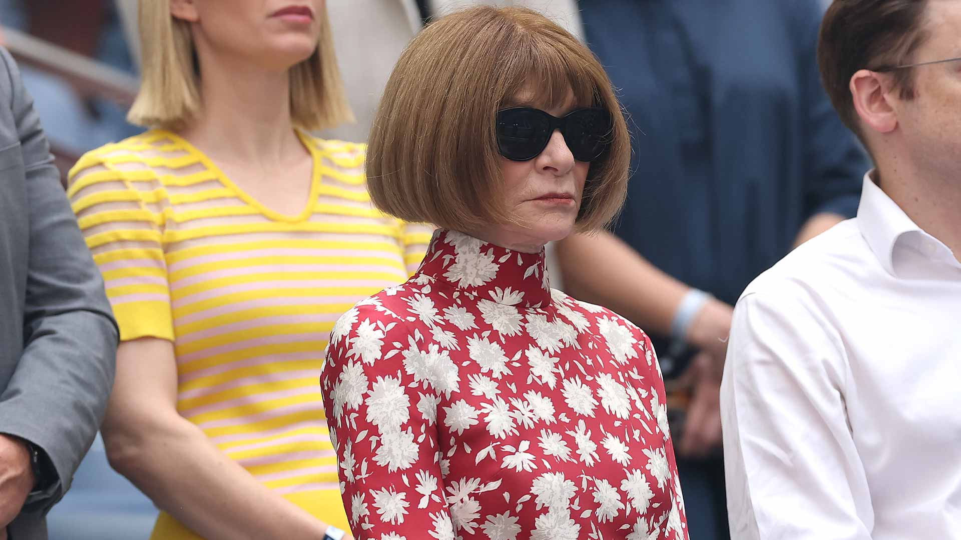 Anna Wintour at the <a href='https://www.atptour.com/en/tournaments/us-open/560/overview'>US Open</a> final on Sunday.