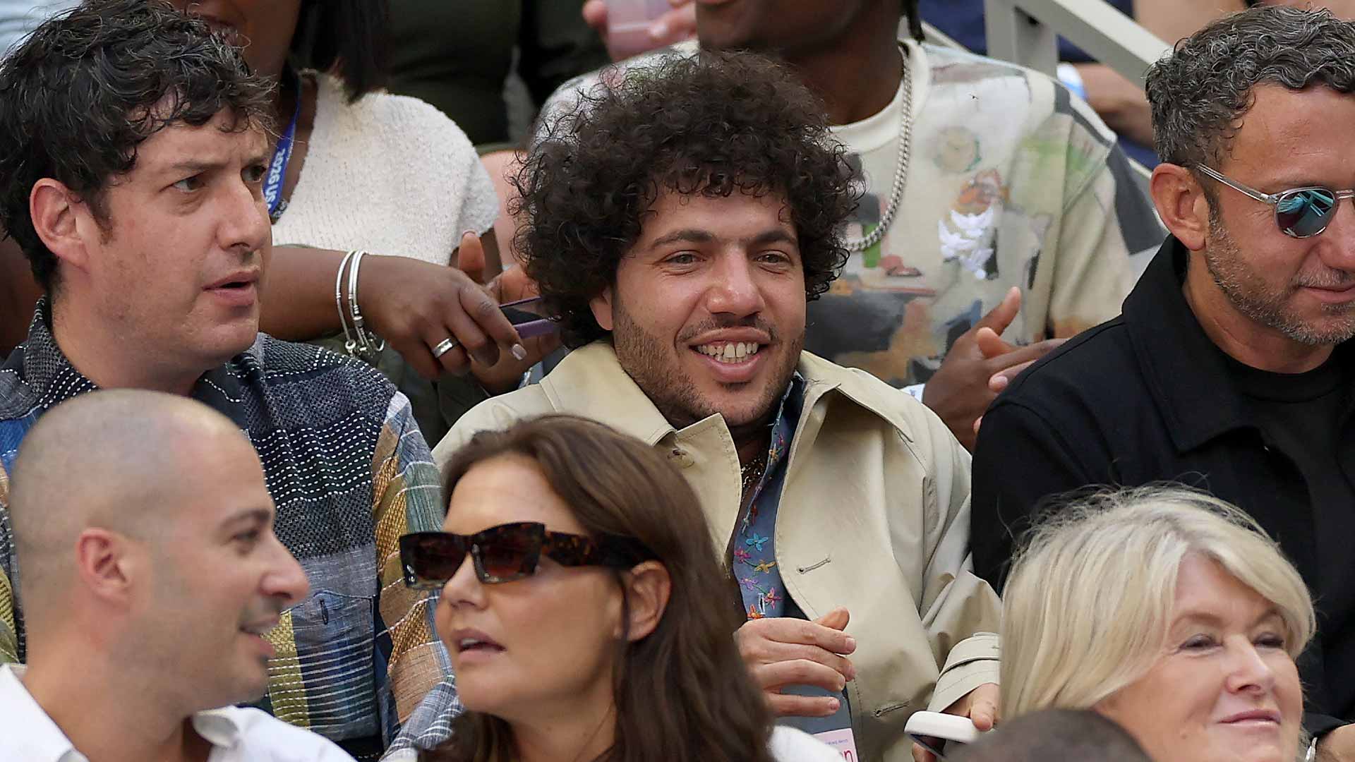 Record producer Benny Blanco Sunday at the <a href='https://www.atptour.com/en/tournaments/us-open/560/overview'>US Open</a>.