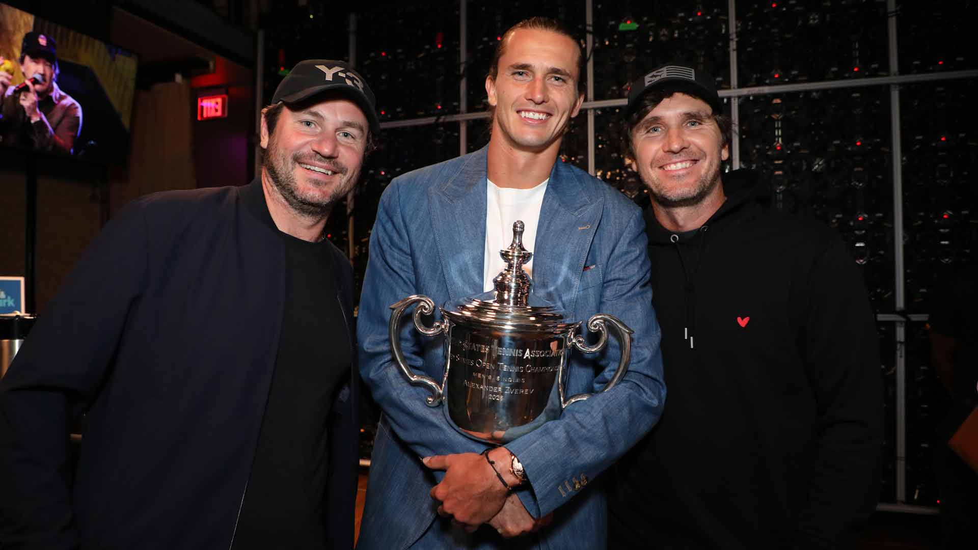 <a href='https://www.atptour.com/en/players/alexander-zverev/z355/overview'>Alexander Zverev</a> with his manager <a href='https://www.atptour.com/en/players/sergei-bubka/bc11/overview'>Sergei Bubka</a> and brother <a href='https://www.atptour.com/en/players/mischa-zverev/z168/overview'>Mischa Zverev</a>.