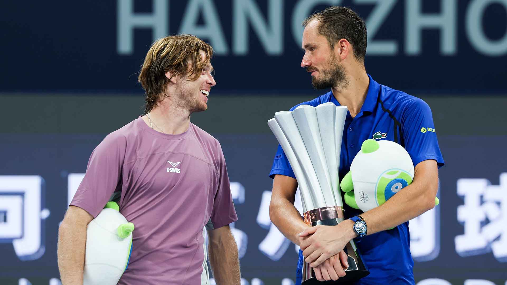 Medvedev hits 23 aces to sink Rublev, capture Hangzhou title