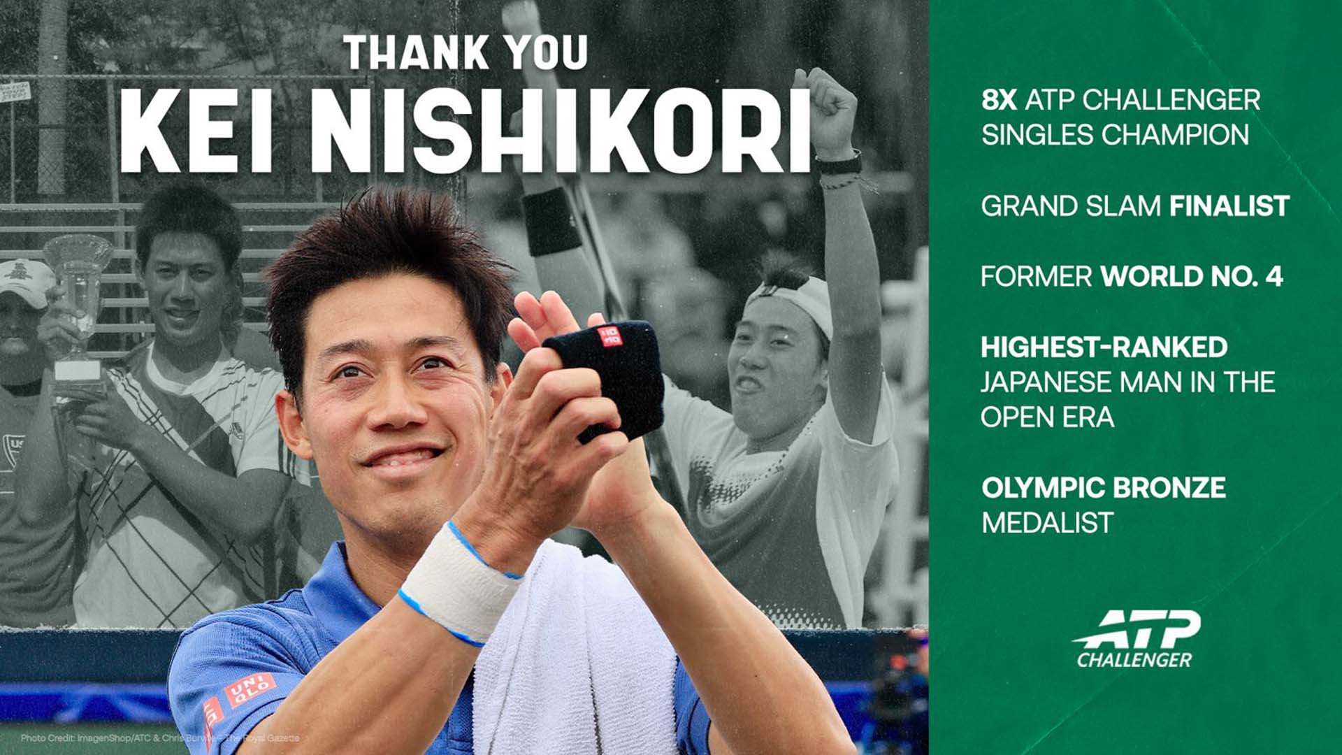 Kei Nishikori, an eight-time ATP Challenger champion, reached a career-high No. 4 in 2015.