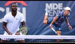 Frances Tiafoe and Alex de Minaur win the final five points of their first-round upset in Washington. 