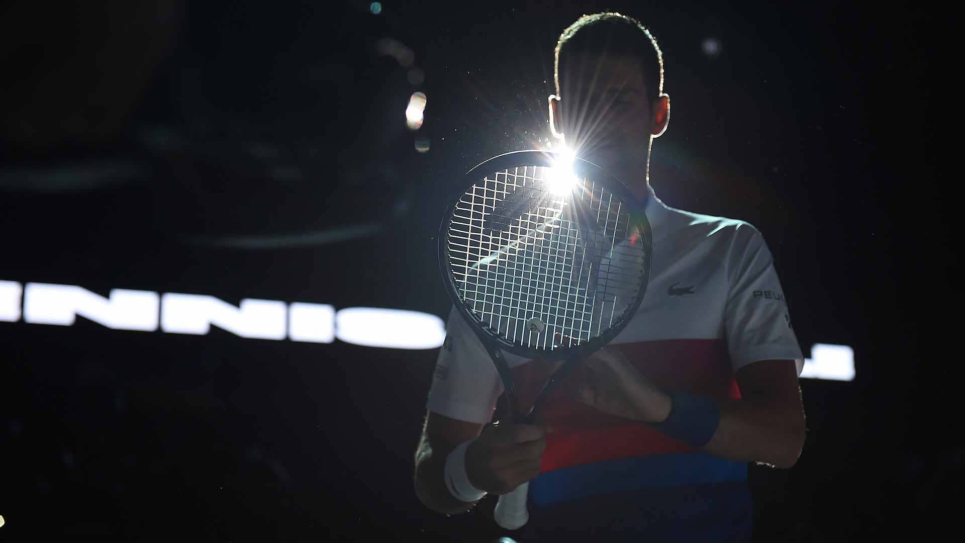 Novak Djokovic at the 2021 Rolex Paris Masters