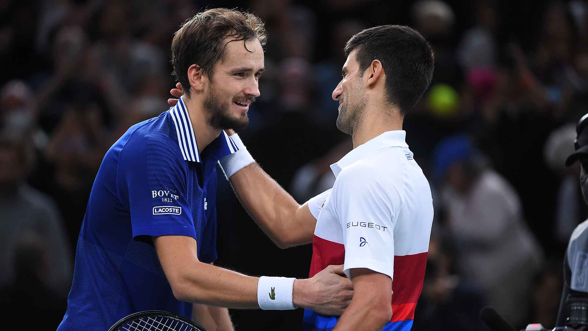 Daniil Medvedev falls to Novak Djokovic in the 2021 Paris final.