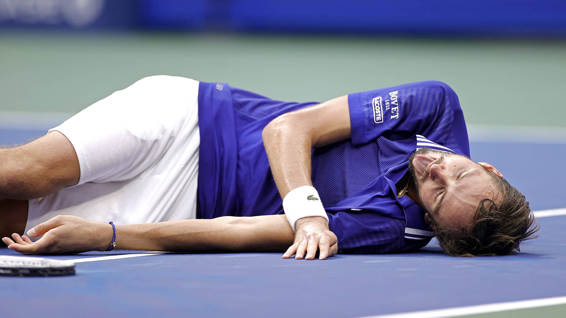 Daniil Medvedev celebrates his win at the 2021 US Open.