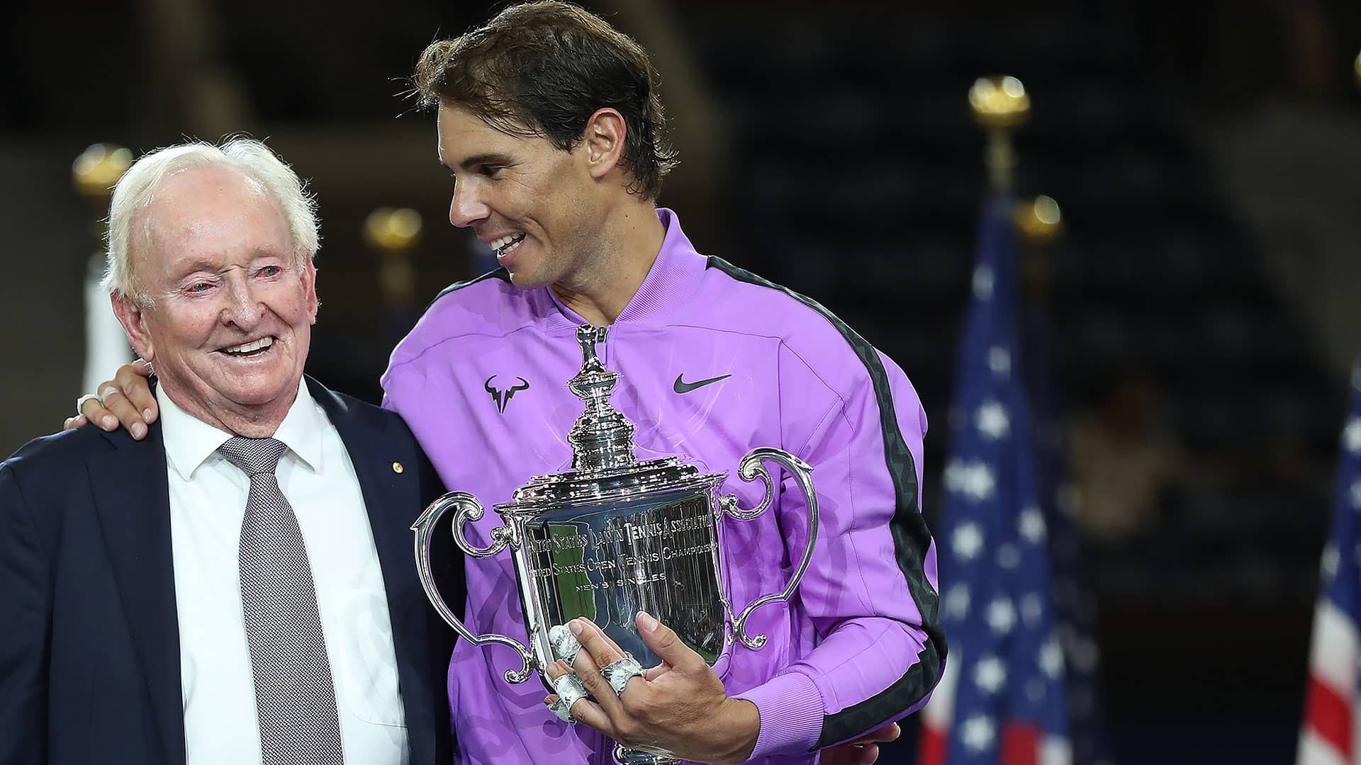 Rod Laver, Rafael Nadal at 2019 US Open