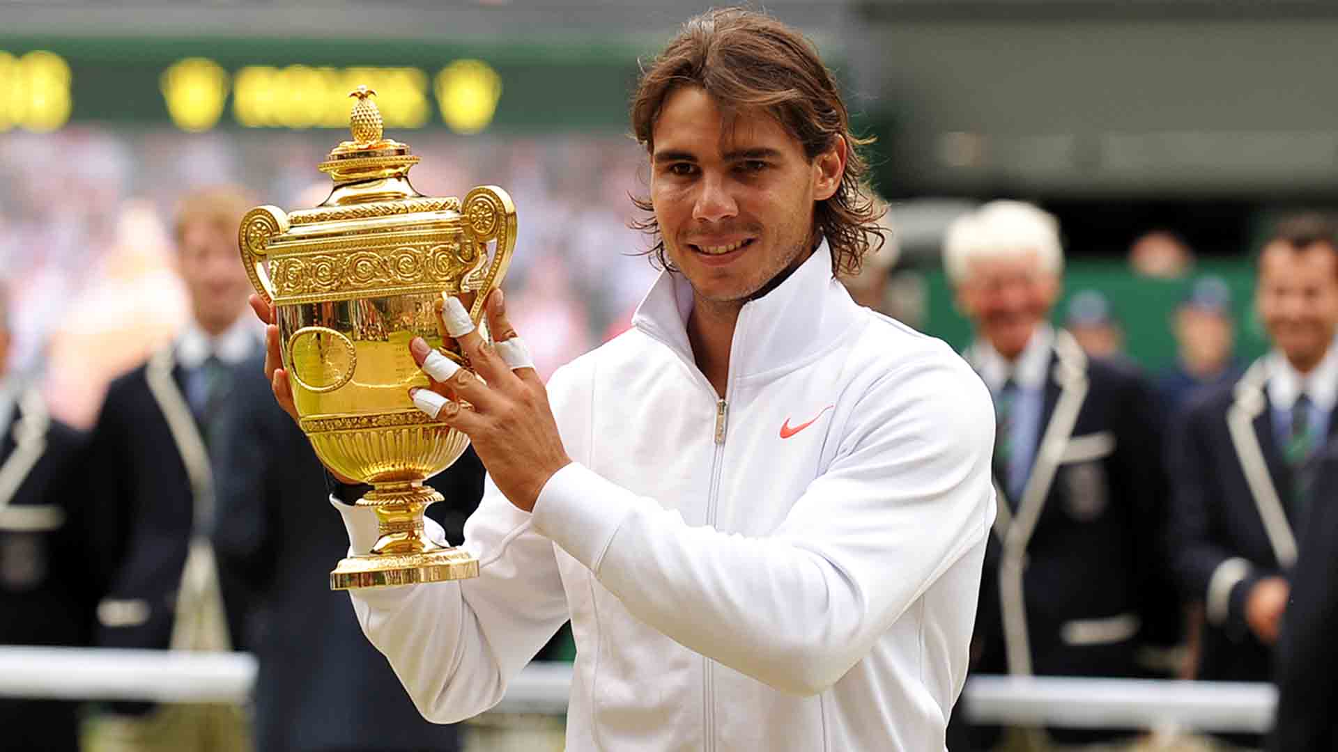 Rafael Nadal beats Tomas Berdych 6-3, 7-5, 6-4 to claim his second Wimbledon trophy.