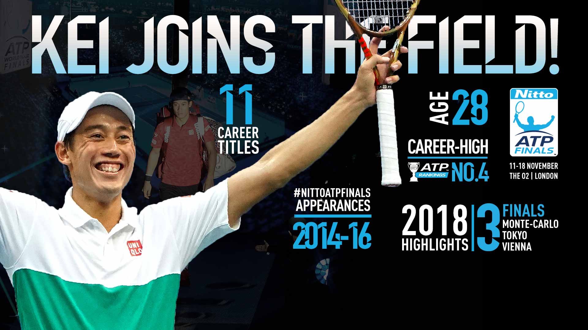 Nishikori Replaces Del Potro At 2018 Nitto ATP Finals ATP Tour Tennis