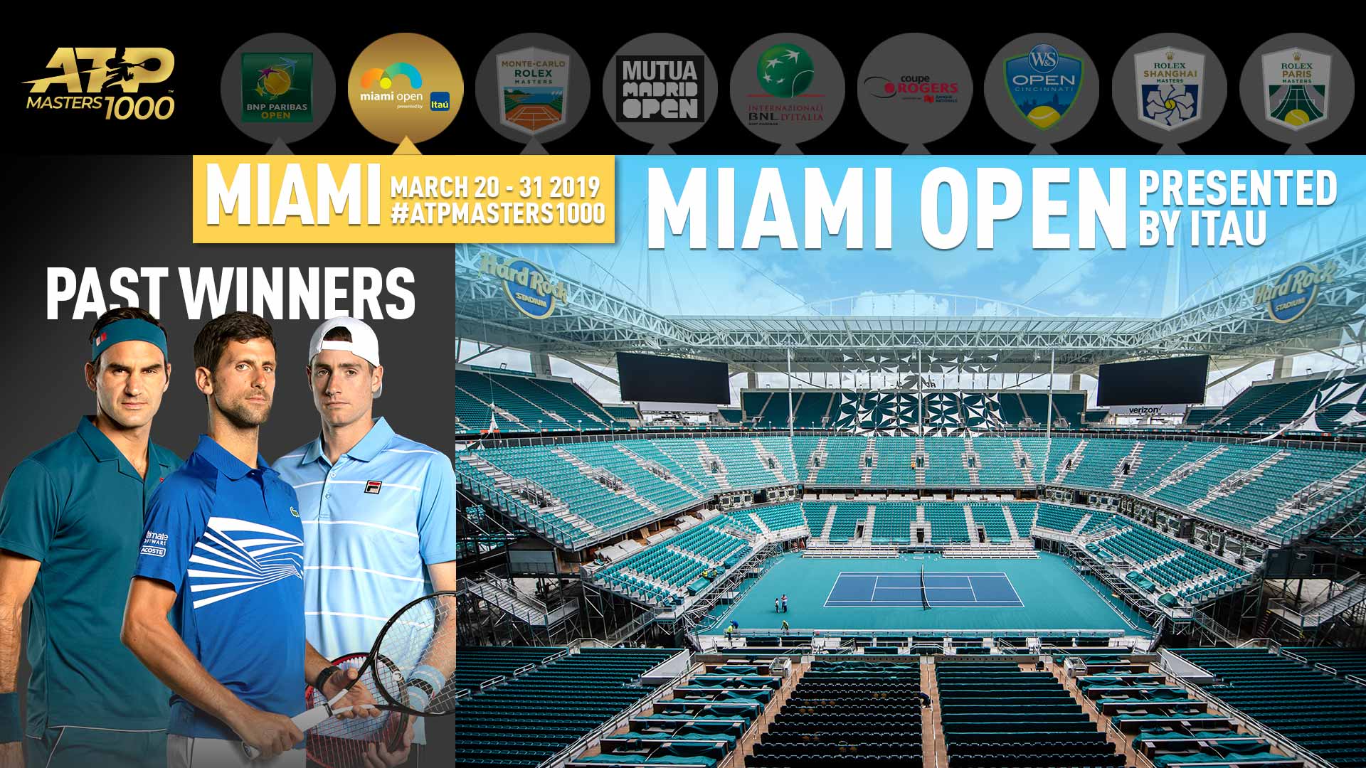 blauwe vinvis Elementair vermogen Past Champs Djokovic, Federer, Isner Return; Miami Open Facts & Figures |  ATP Tour | Tennis