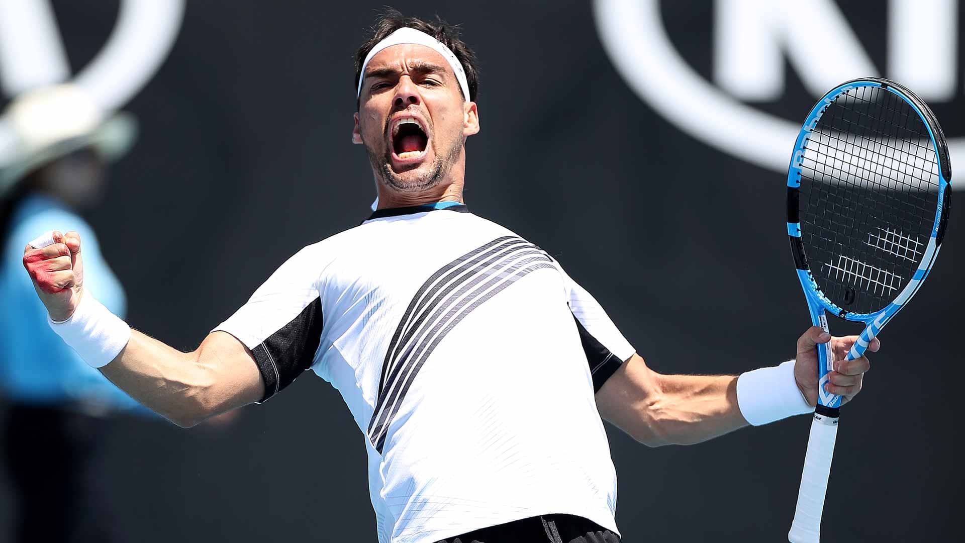 Hours after punching racket and injuring his hand, Fabio ...