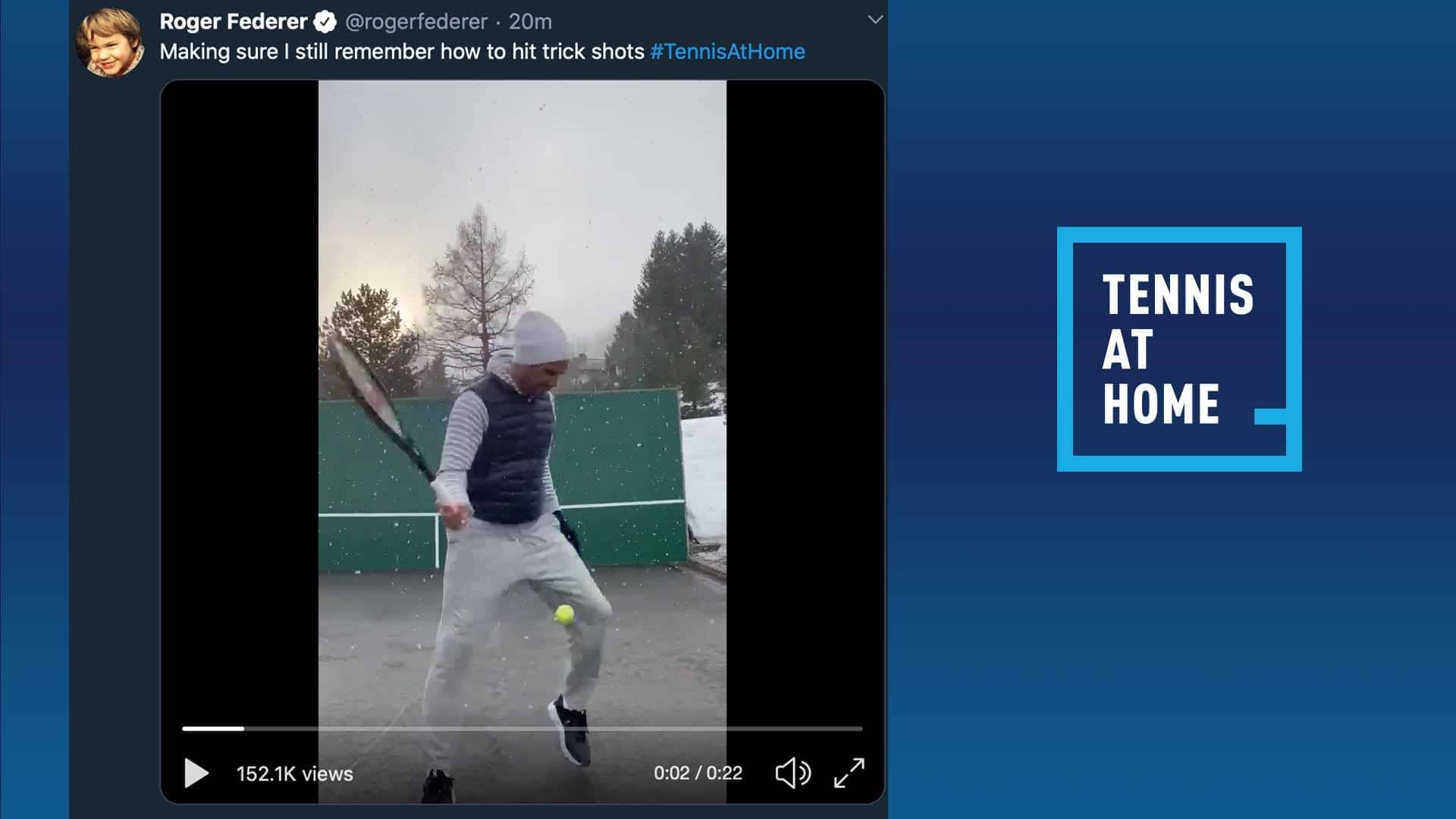 Social Distancing In The Snow Roger Federer Puts On A Show Atp Tour Tennis