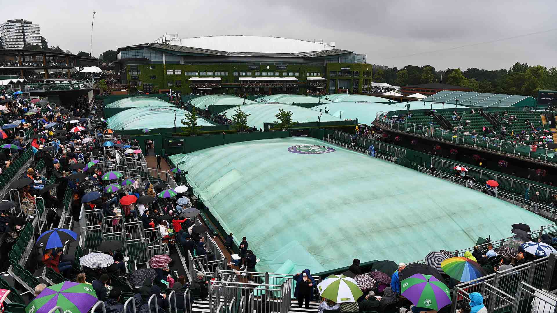 Play Underway On Outside Courts At Wimbledon Atp Tour Tennis