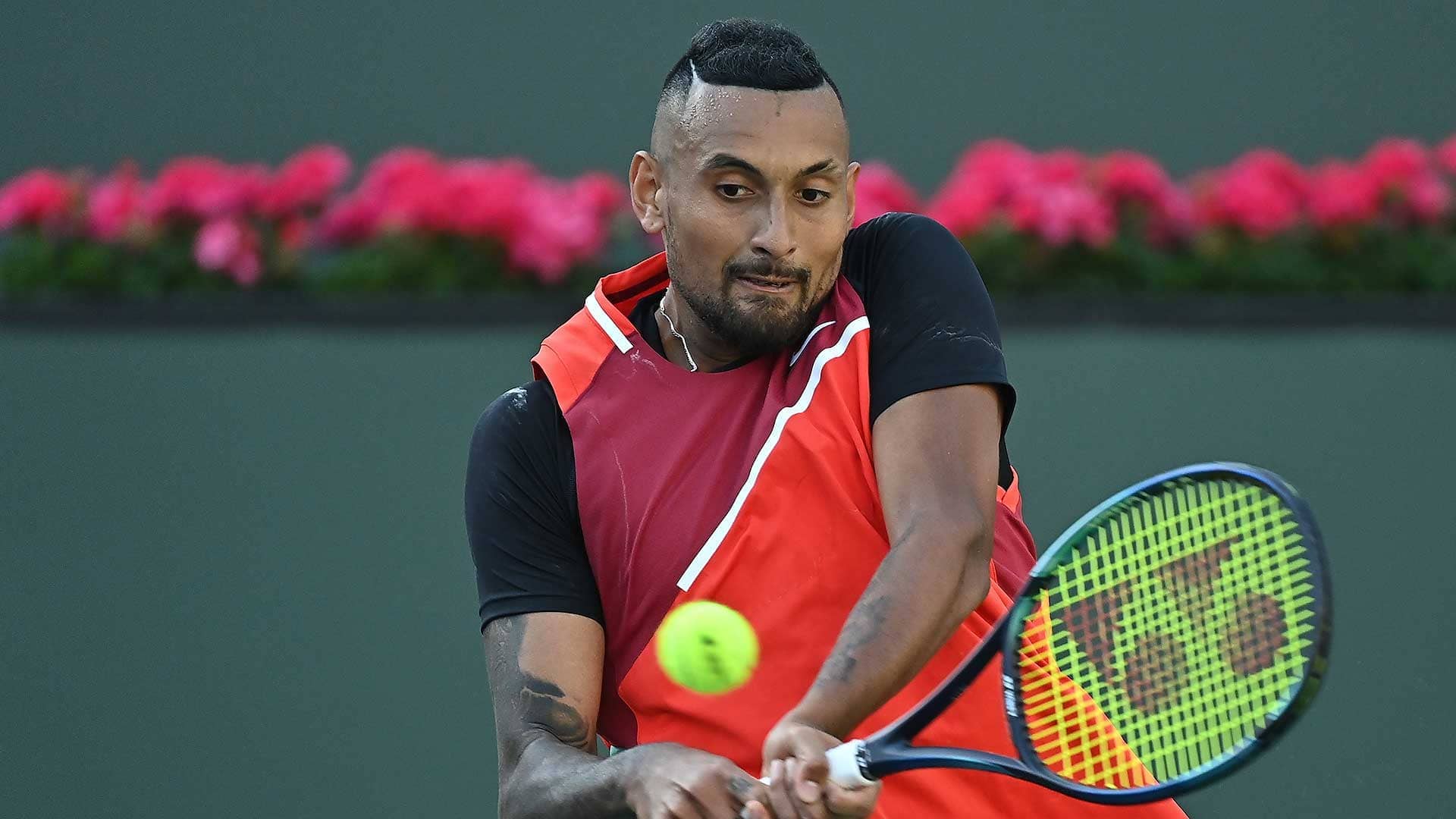 kyrgios indian wells 2022 qf backhand