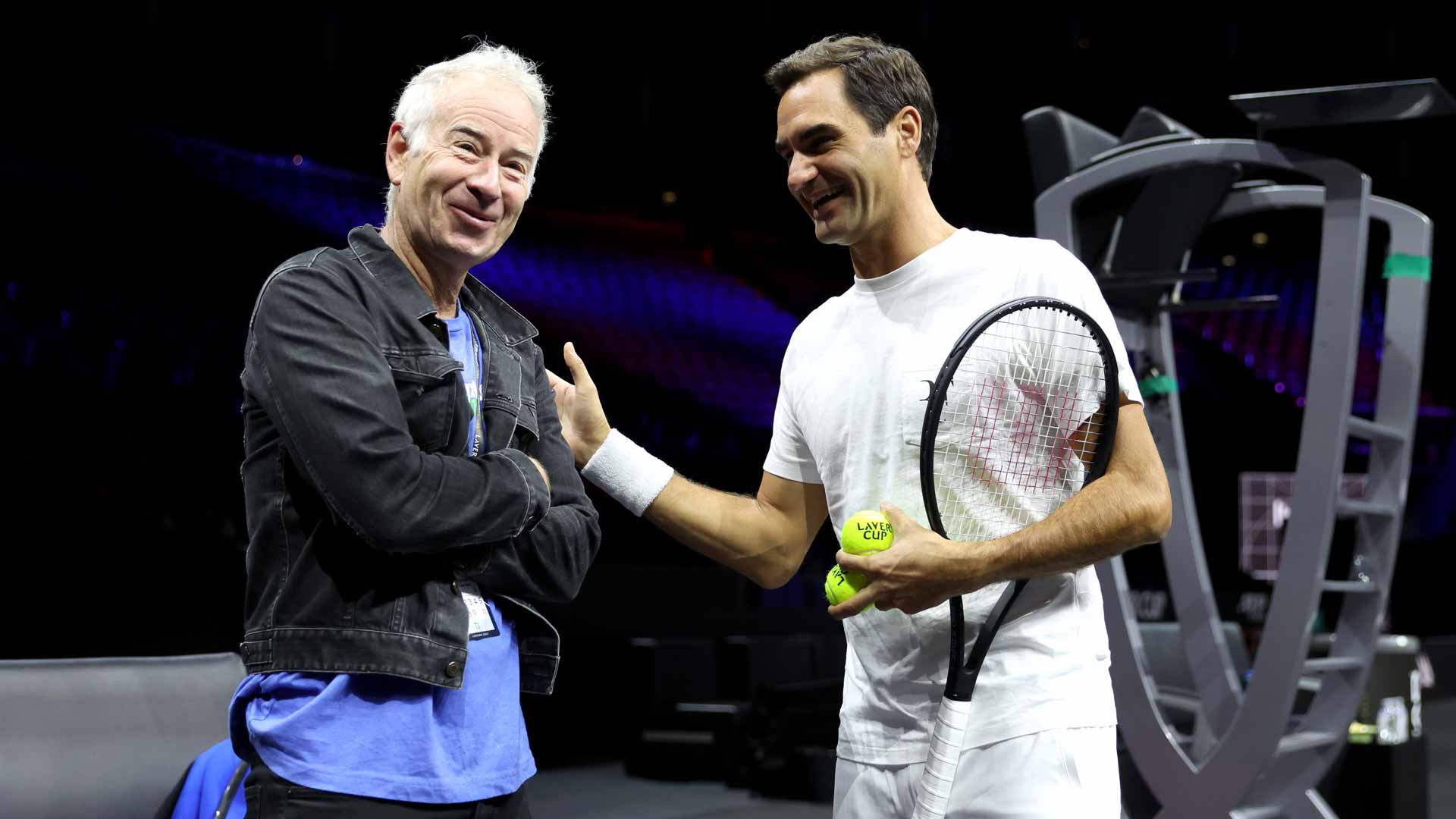 Roger Federer Laughs With John McEnroe, Trains With Stefanos Tsitsipas At Laver Cup ATP Tour Tennis